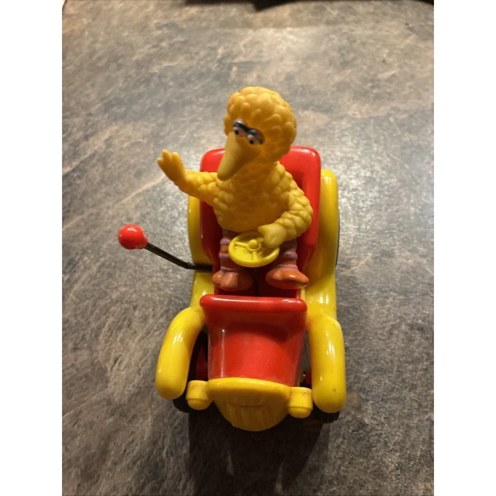 Sesame Street Big Bird Lever Action Toy Car Illco 1988 WORKS